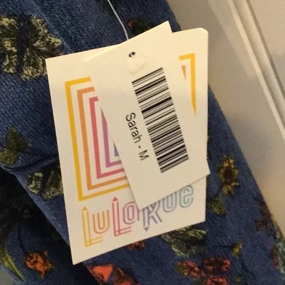 LuLaRoe | Sarah Cardigan Duster Sweater Blue/Fall Floral Medium - Picture 5 of 12